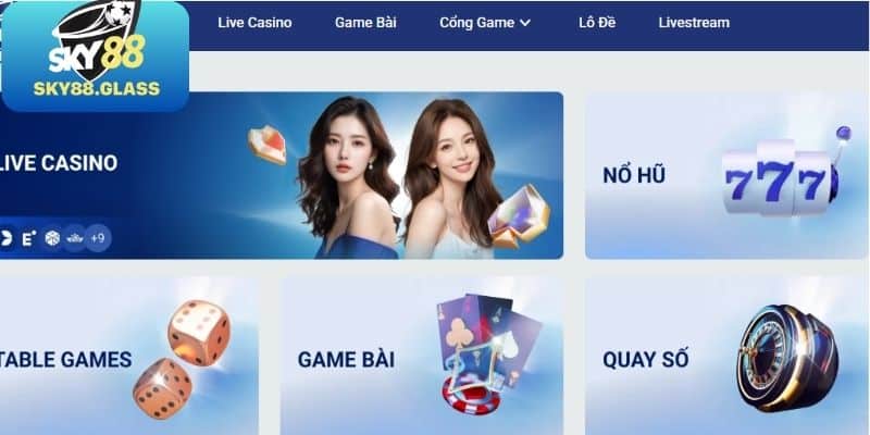 Chú ý thiết kế, giao diện khi truy cập Sky88