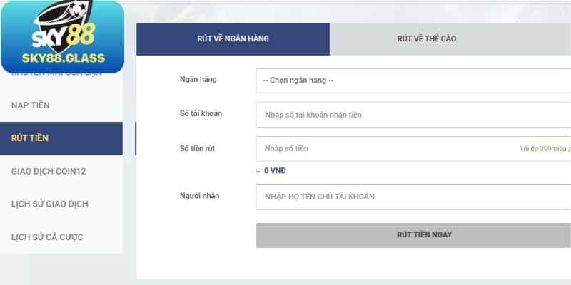 Đánh giá quy trình và thao tác rút tiền Sky88