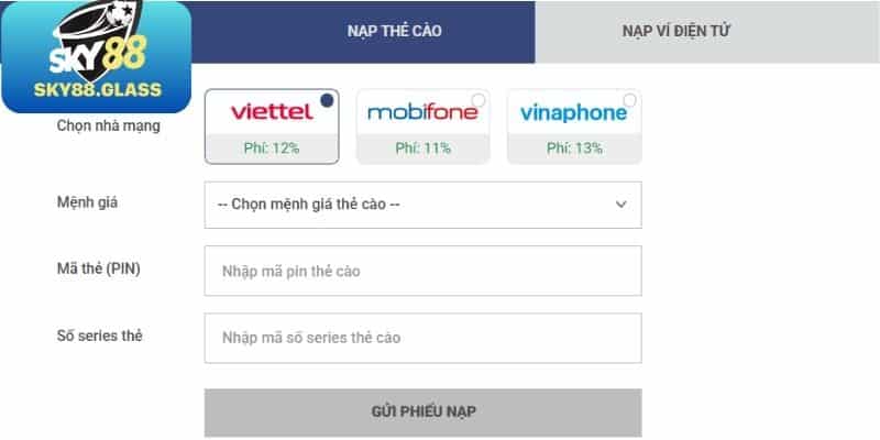 Những điểm nổi bật khi nạp tiền Sky88